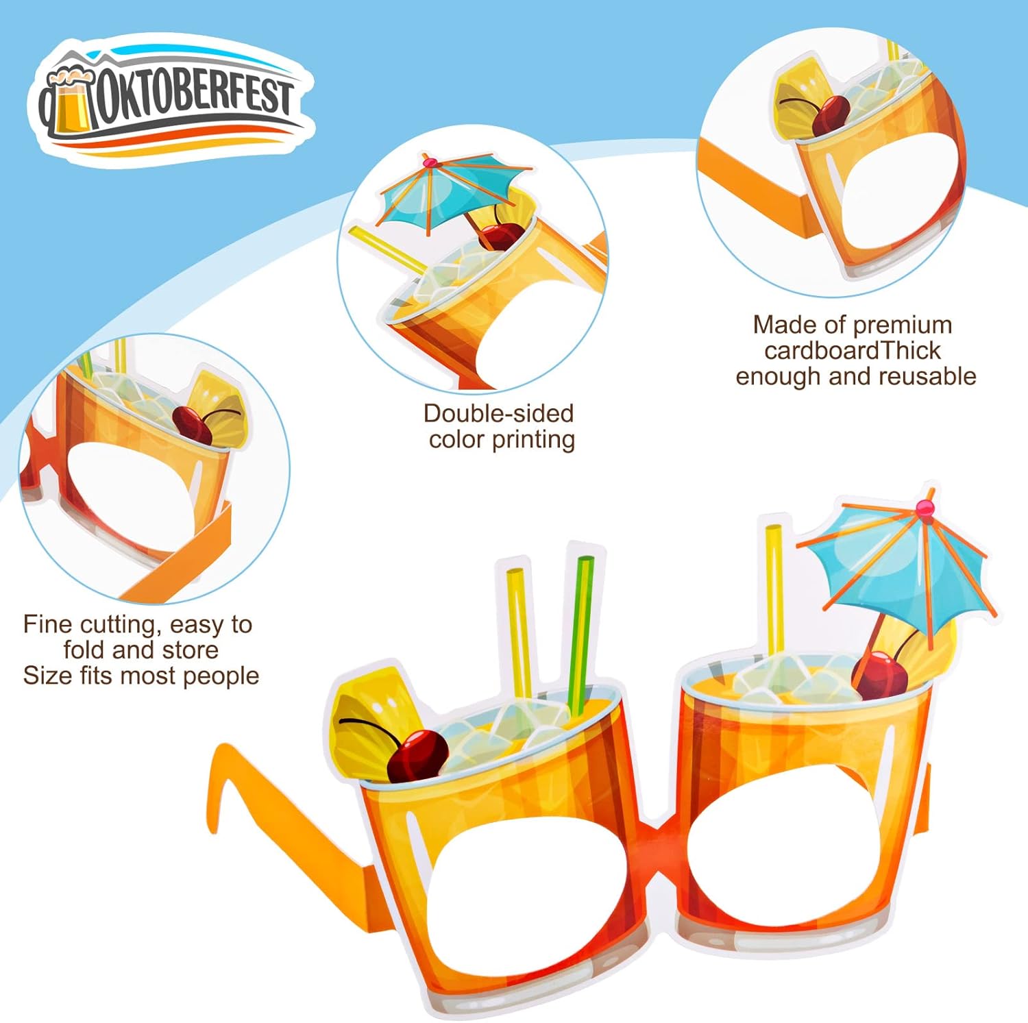 Vinsot 32 Pack Hawaiian Paper Glasses for Beach Parties
