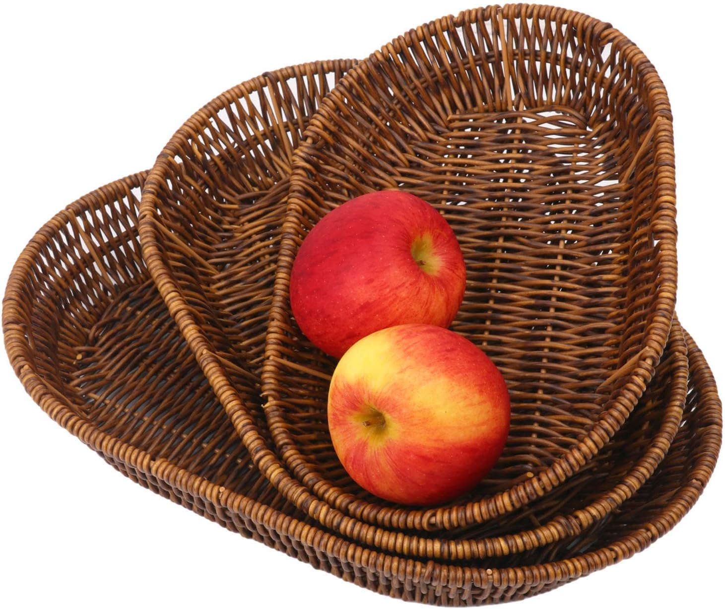 3 PCS Handwoven Oval Wicker Baskets Set