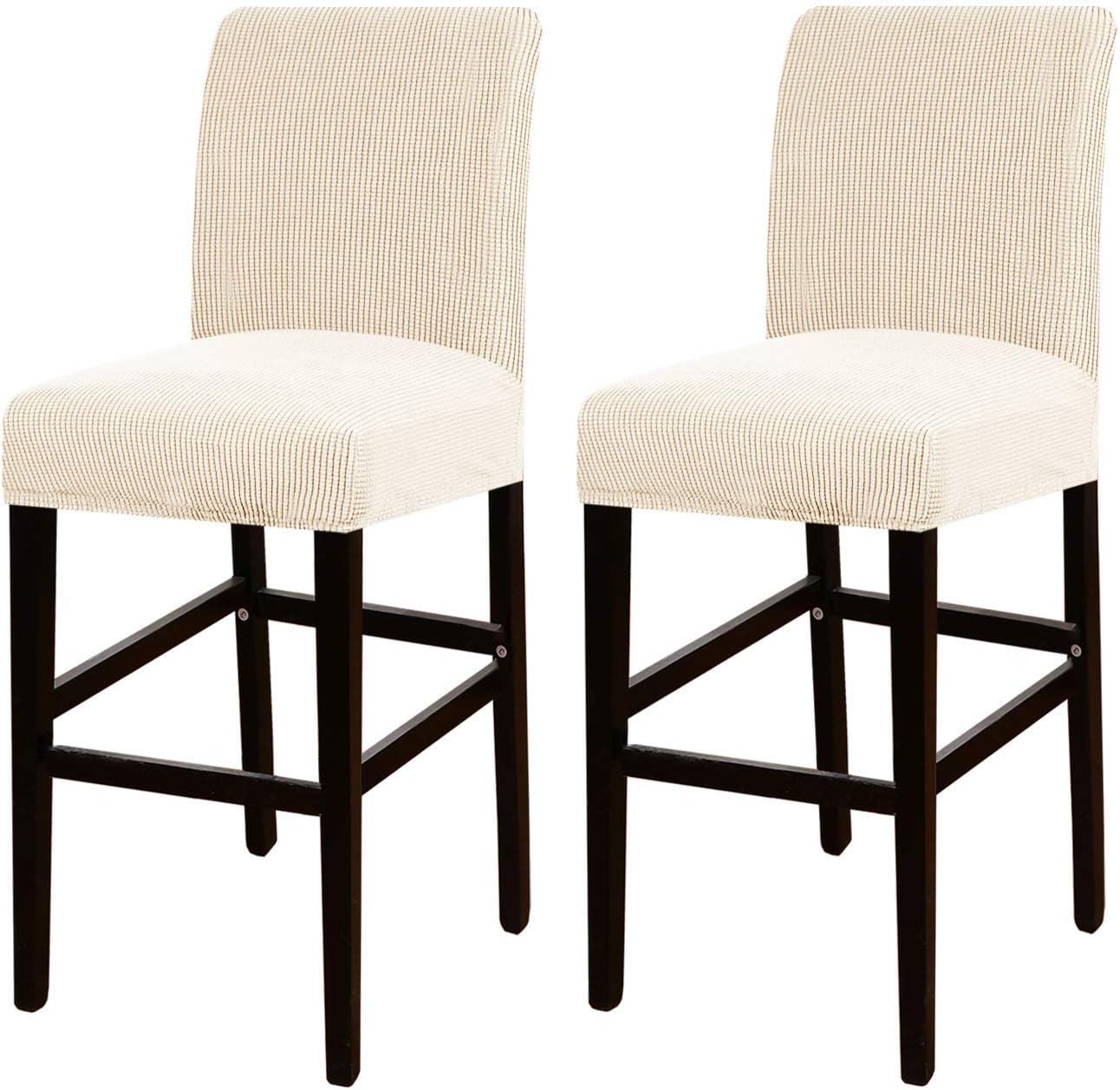 Turquoize Bar Stool Cover Set of 2 Jacquard Stretch Fabric