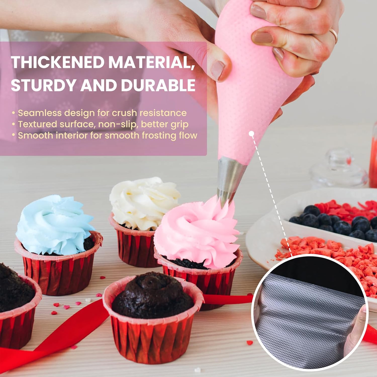 Firstake 200pcs 12 Inch Piping Bags for Decorating