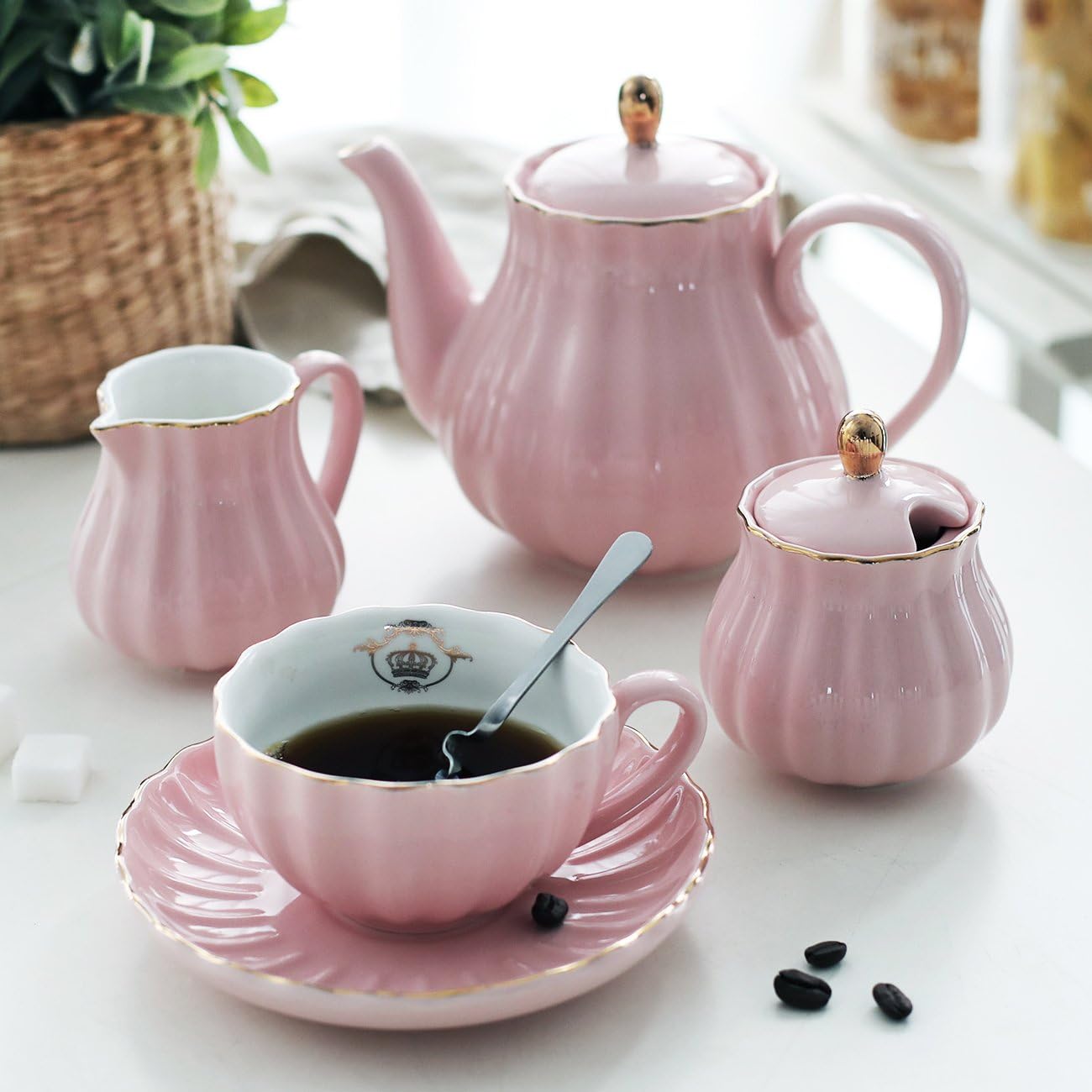 Sweejar Porcelain Tea Set British Royal Series 8 Oz
