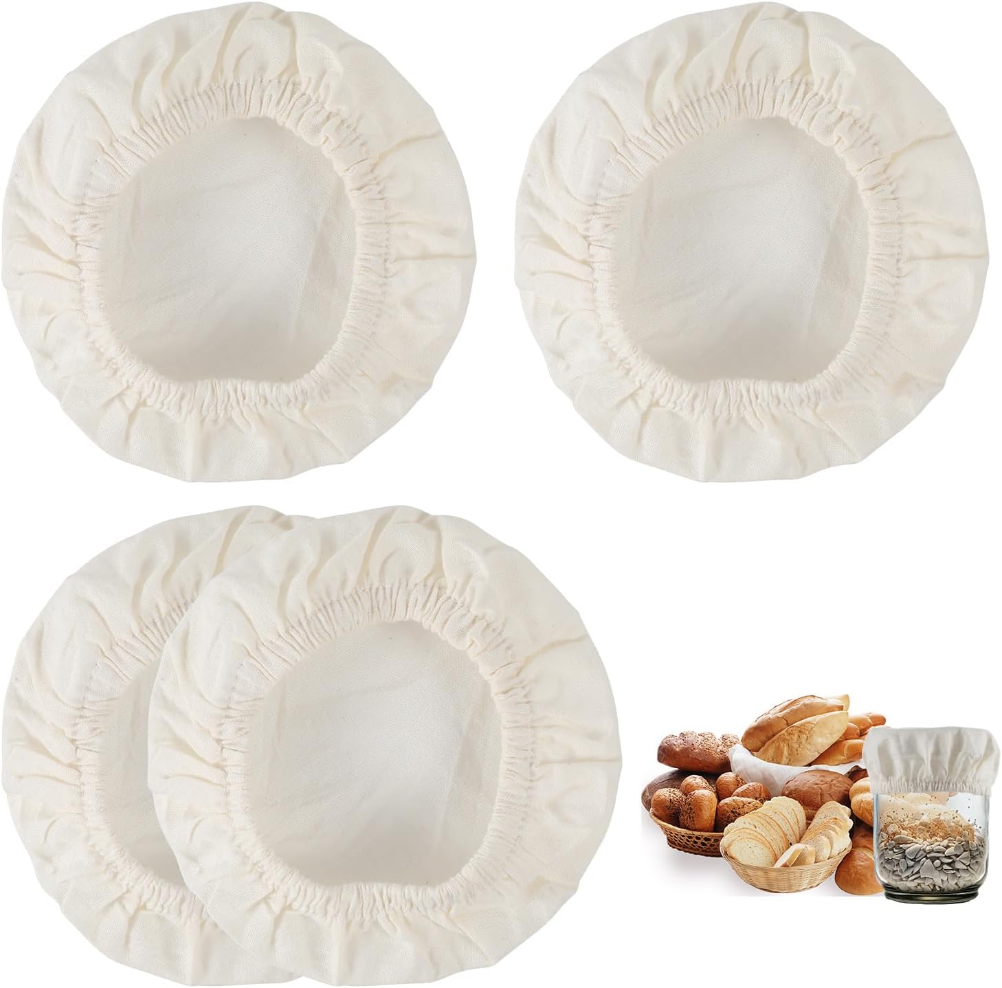 4 Pack Reusable Sourdough Starter Jar Covers