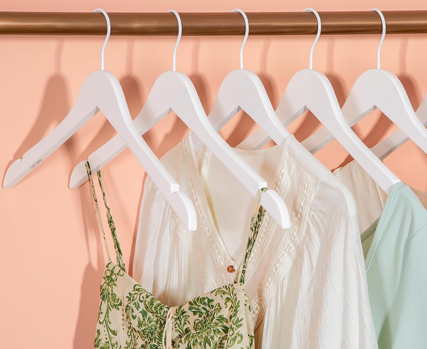 TOPIA HANGER 10 Pack Premium White Wooden Hangers