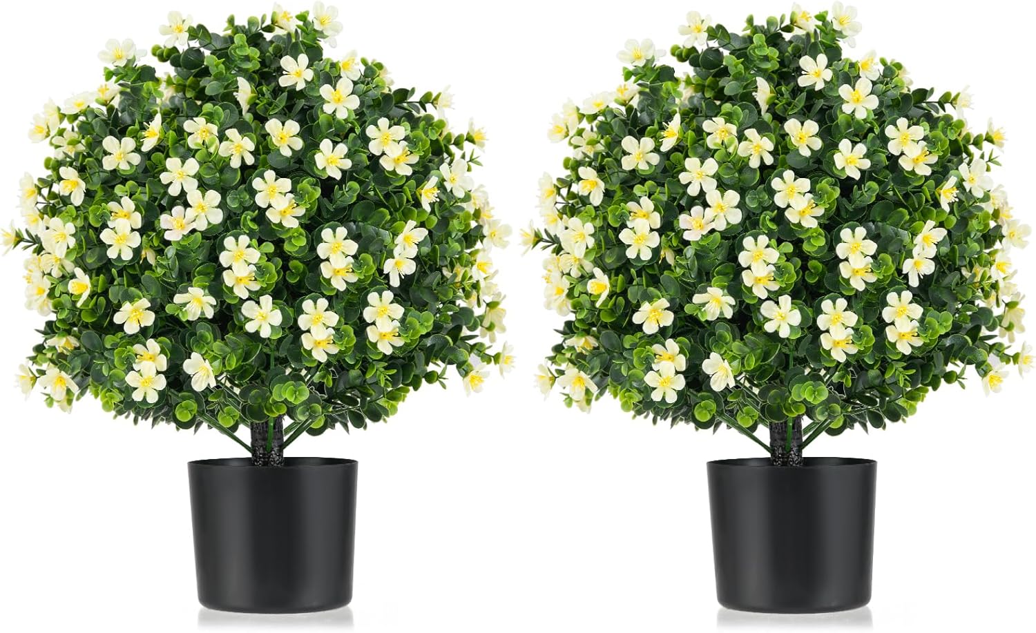 Goplus 215 Inch Artificial Boxwood Topiary Ball Tree Set of 2