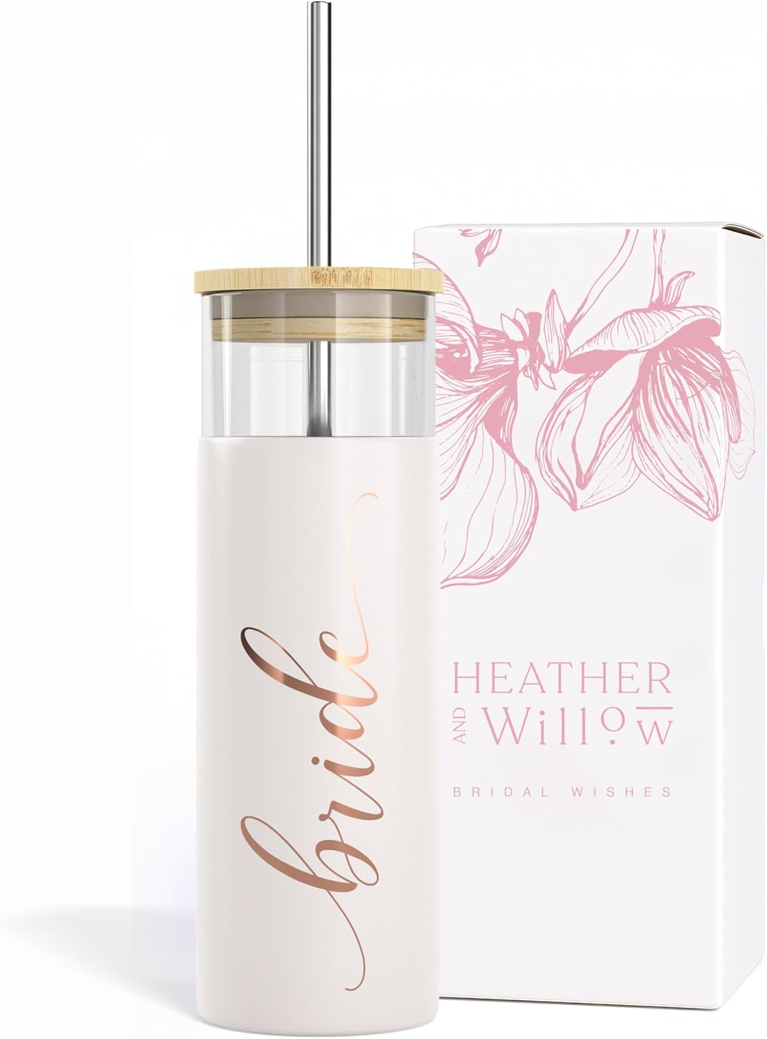 Bride to Be Iced Coffee Tumbler with Bamboo Lid and Straw