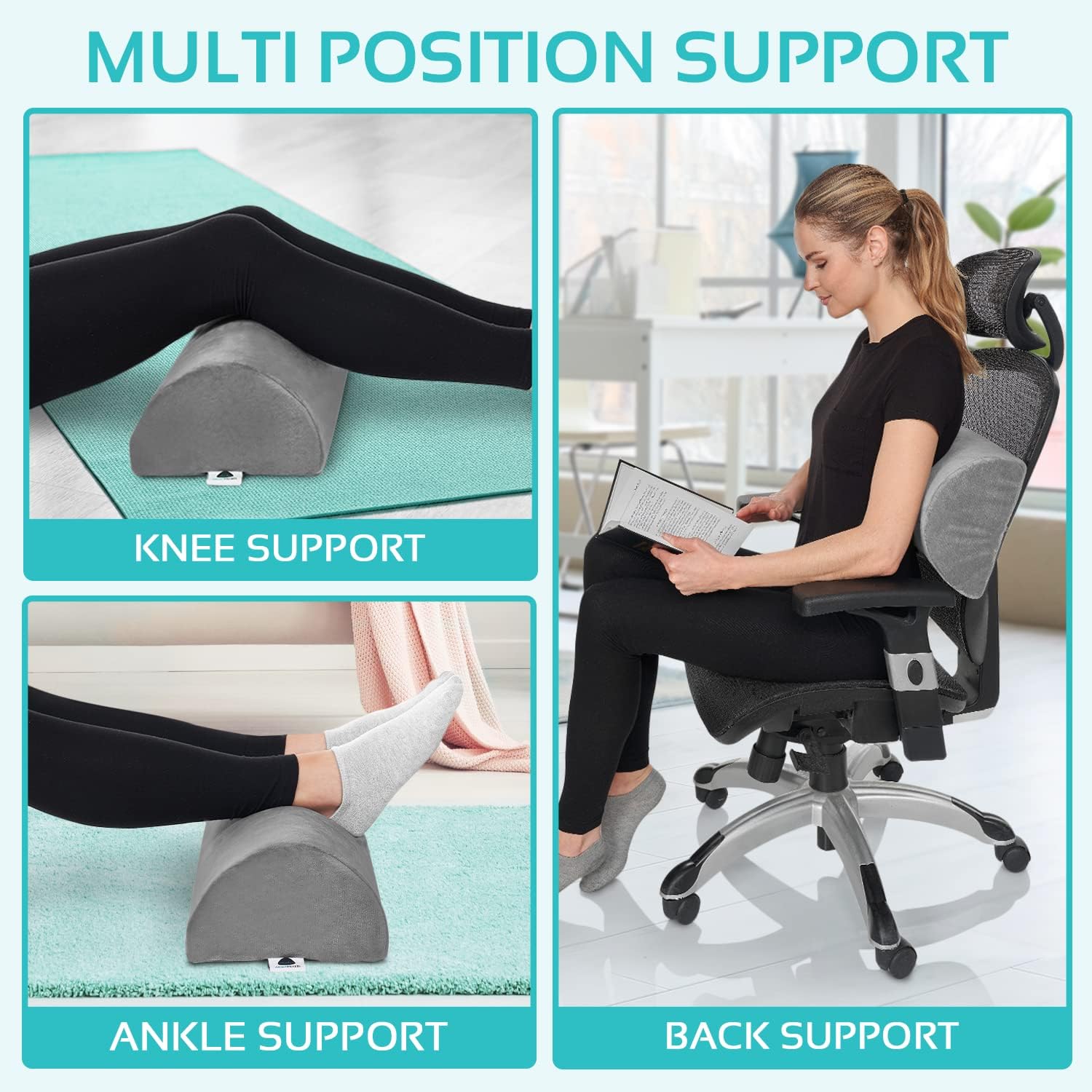 AllSett Health Knee Pillow for Back Sleepers