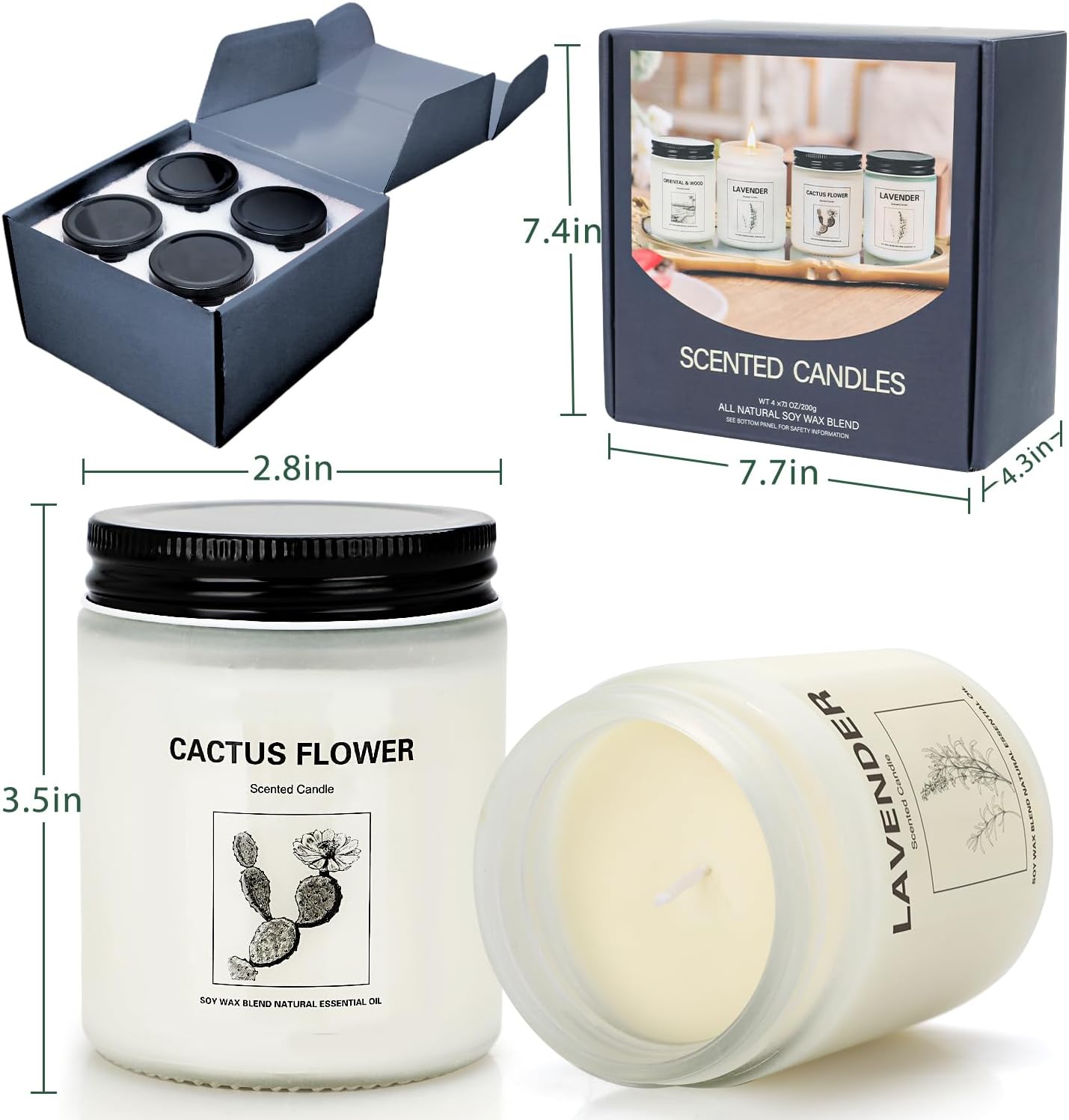 THORNWOLF 4 Pack Scented Candles Lavender