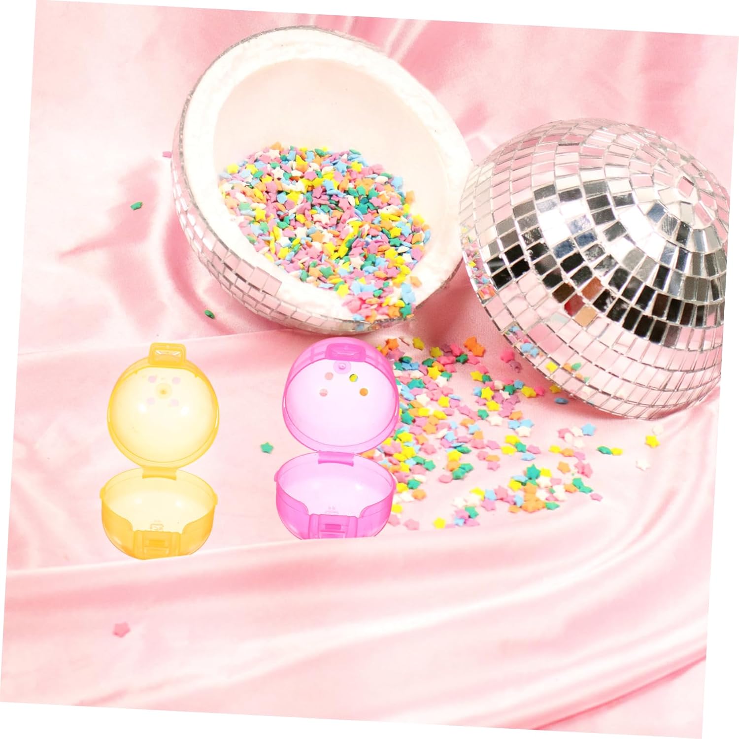 Mobestech 48pcs Sturdy Plastic Fillable Balls for Candy Packaging and Vending Machine