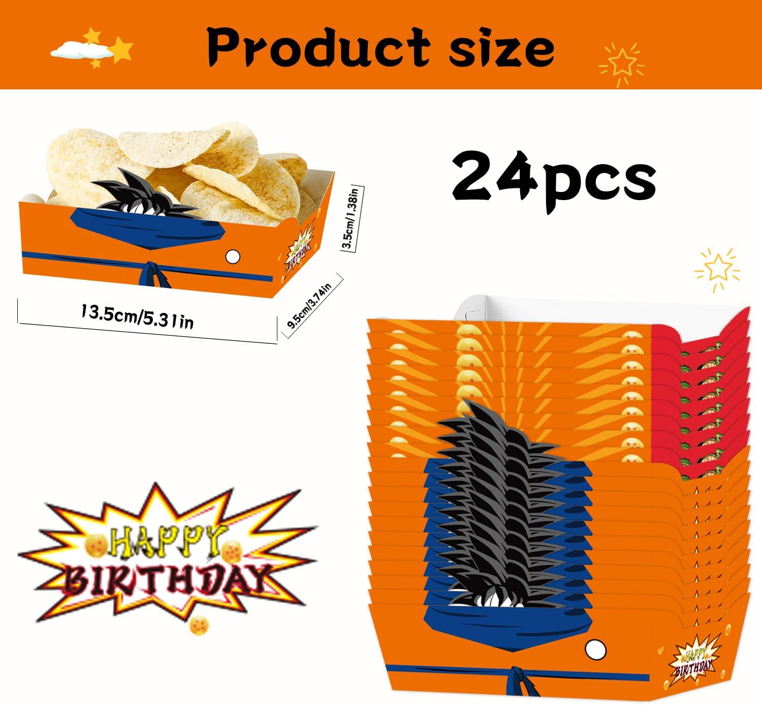 Dragon Themed 24pcs Disposable Paper Food Trays for Kids Party