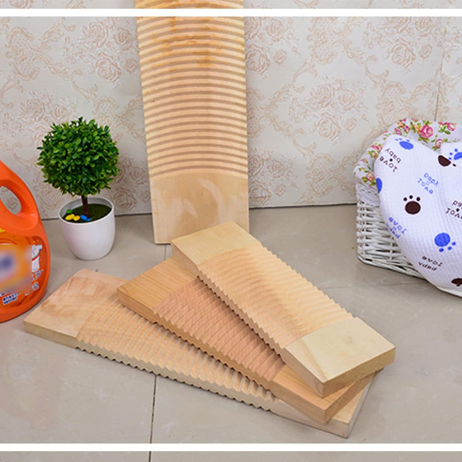 DCFV Multi-Purpose Bamboo Washboard for Hand Laundry