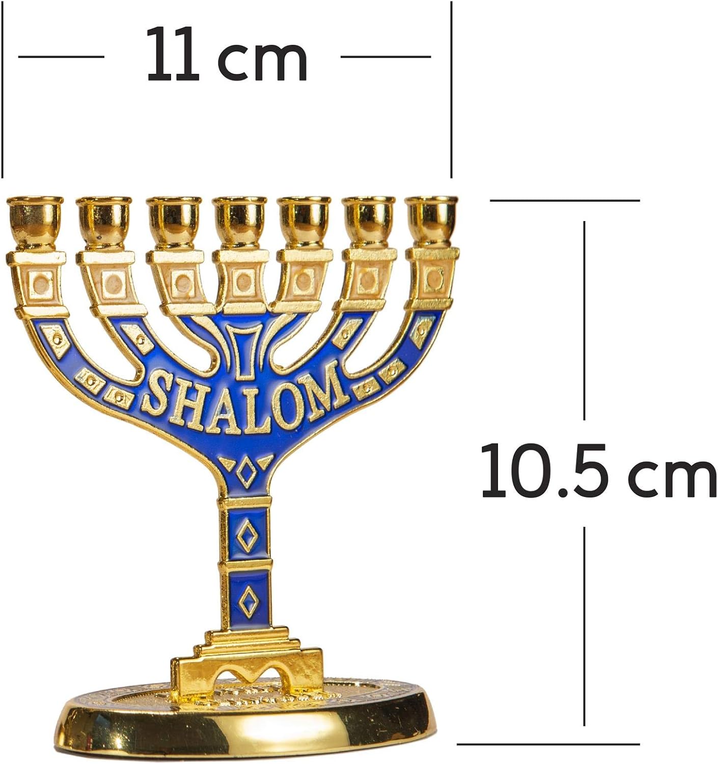 JL Kipphas Gold Jerusalem 7 Branch Menorah