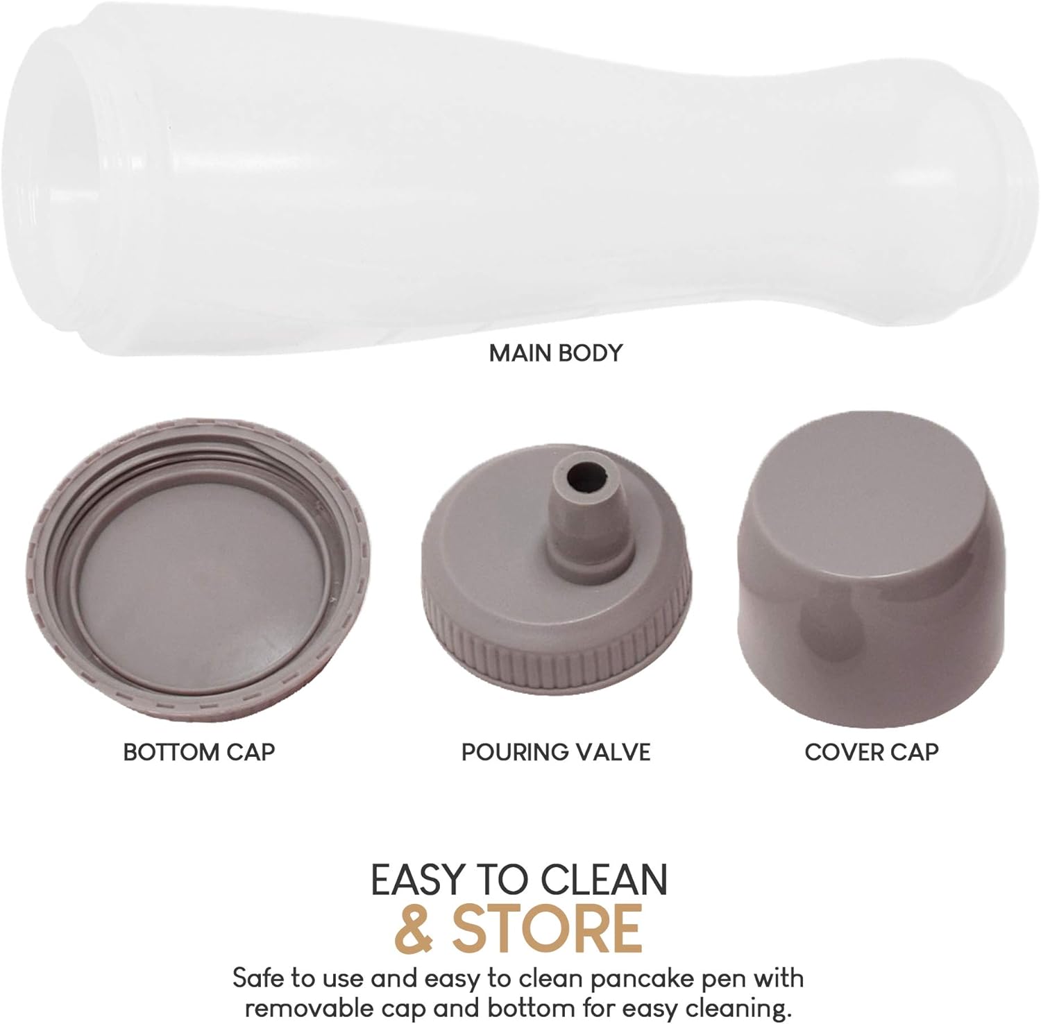 EXULTIMATE Pancake Batter Dispenser Pen - 3 Cup Capacity Drip Proof