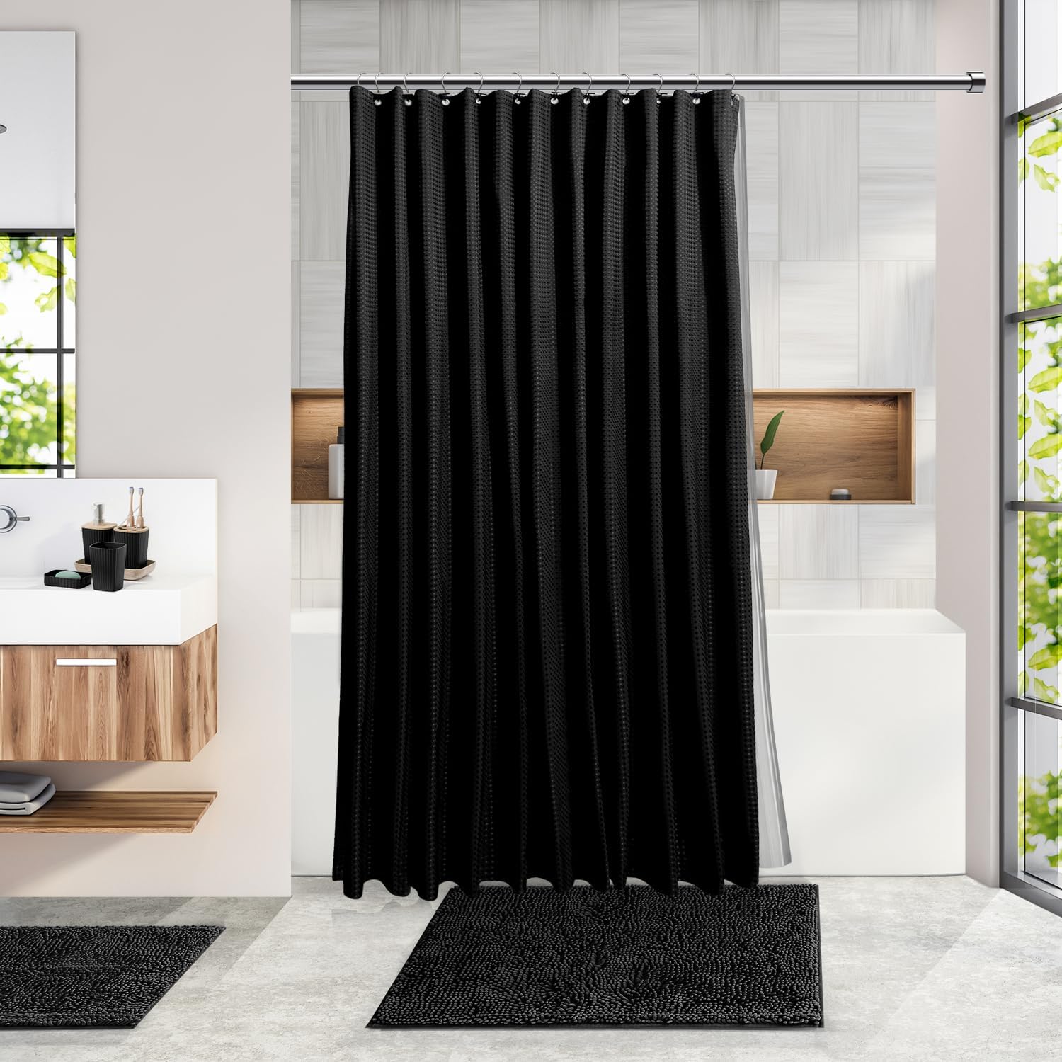 Clara Clark Bathroom Accessories Set - 20PC Black Set
