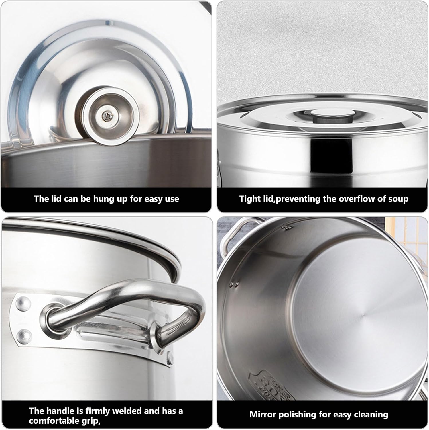 AIZYR 6L Stainless Steel Stockpot with Steel Lid