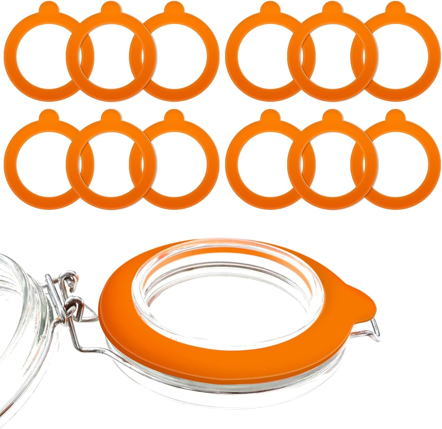 12 Pcs Silicone Gasket Seals for Canning Jars