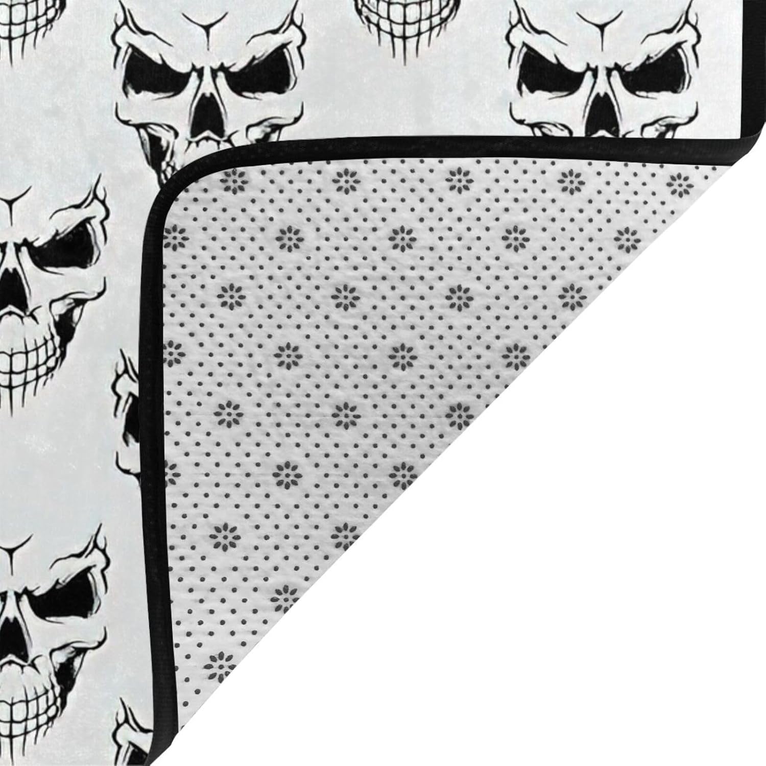 Halloween Skeleton Head Flannel Non-Slip Floor Mat 80x58in