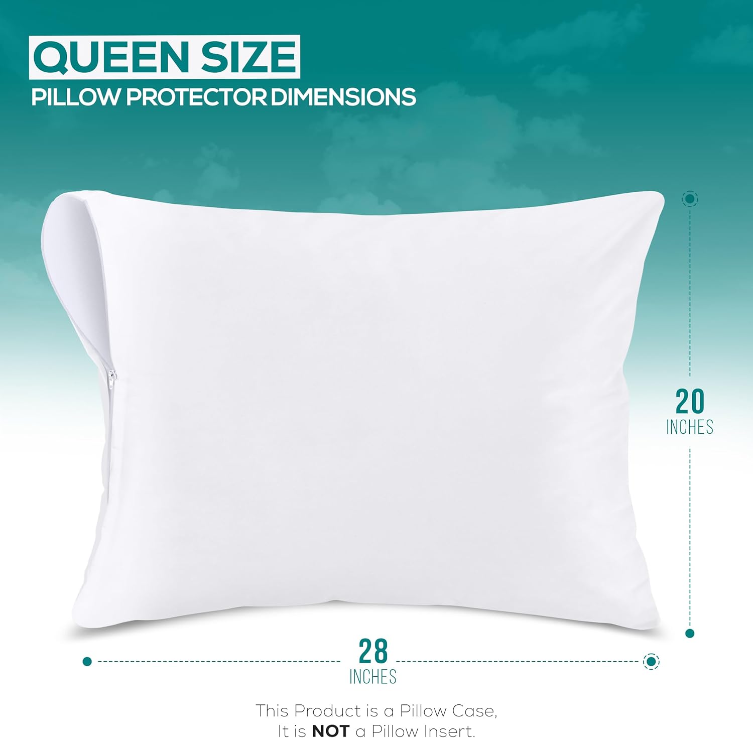 Utopia Bedding Waterproof Pillow Protectors Queen Size 2 Pack White