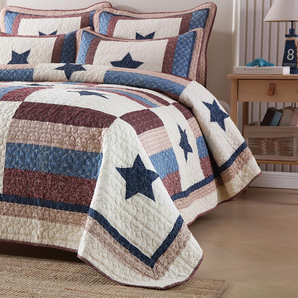 VISIMISI Cotton Reversible Quilt Set for Boys