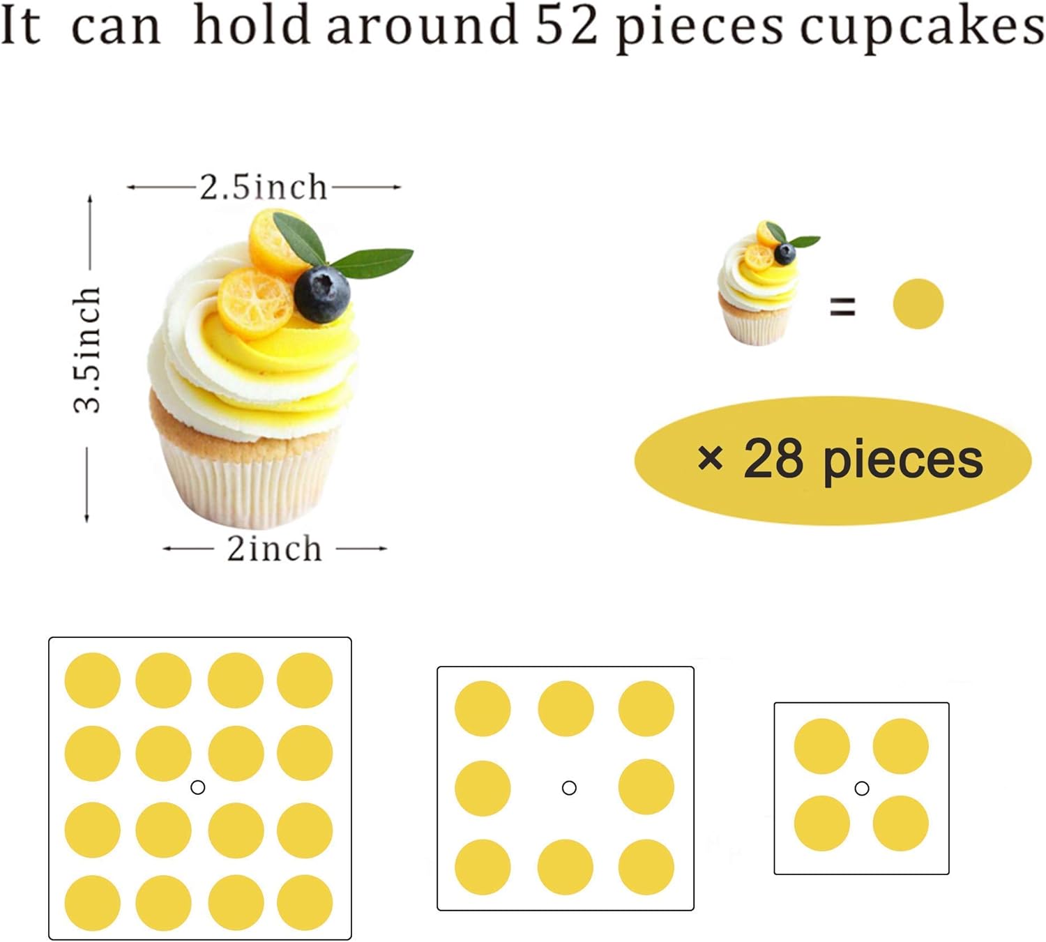 YestBuy 3 Tier Clear Cupcake Stand with LED Light Yellow