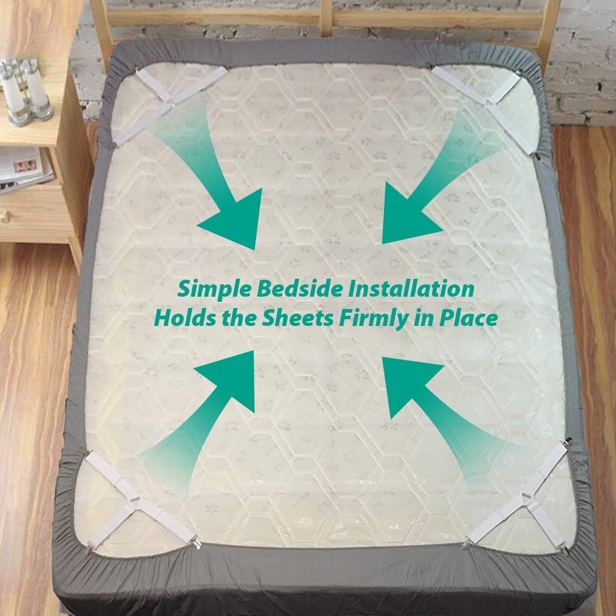RayTour Elastic Adjustable Sheet Holders for Wrinkle-Free Bed Sheets