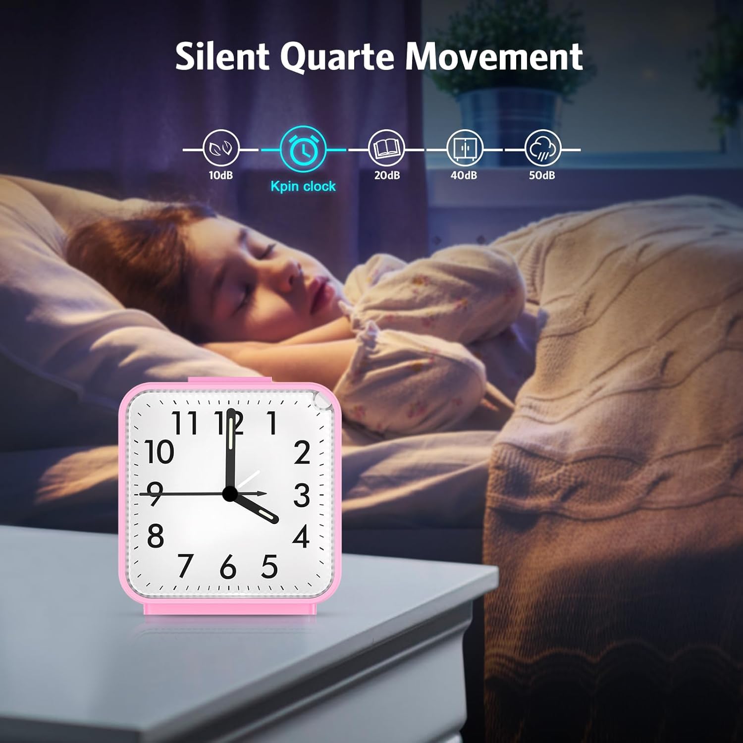 AMIR Analog Alarm Clock with Snooze and Light