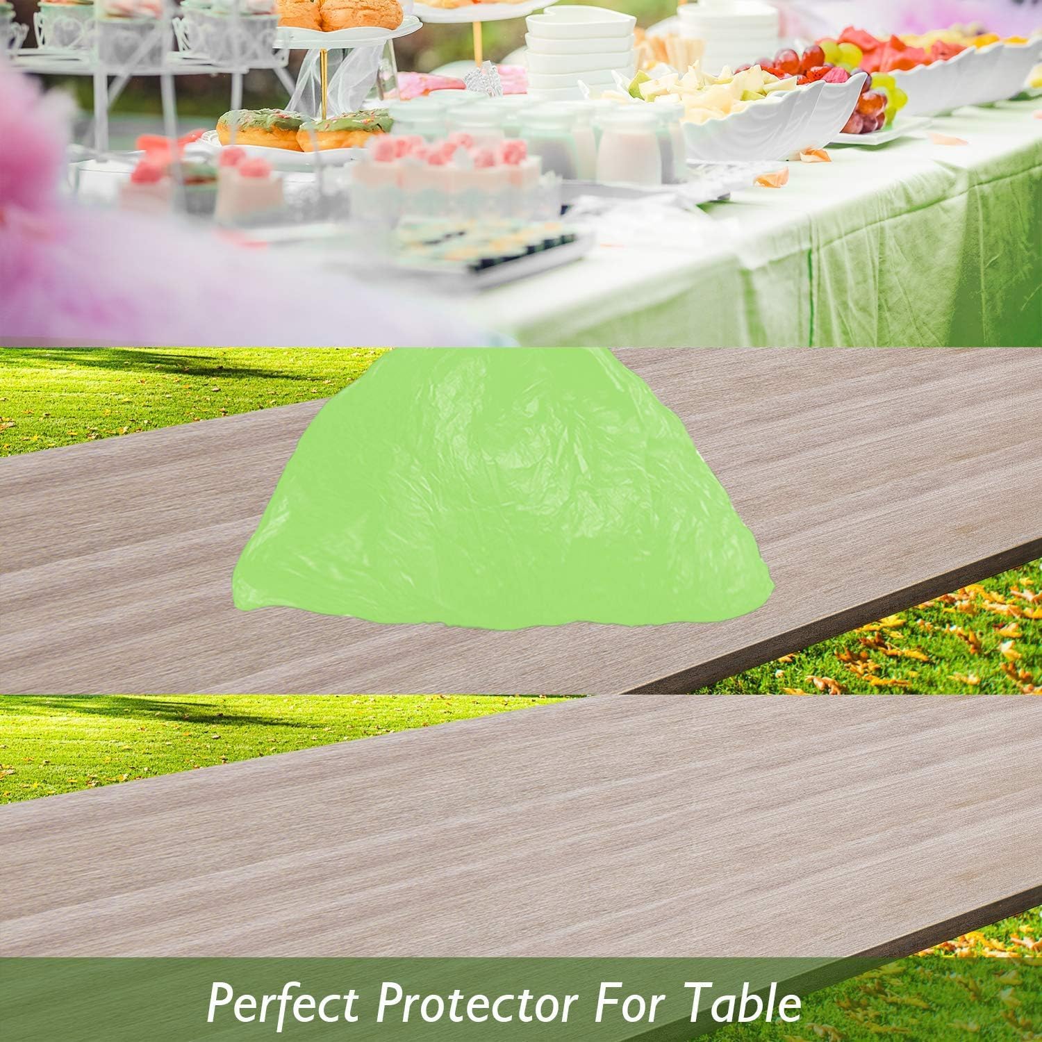 Childom 3 Pack Pink Plastic Tablecloths for Rectangle Tables
