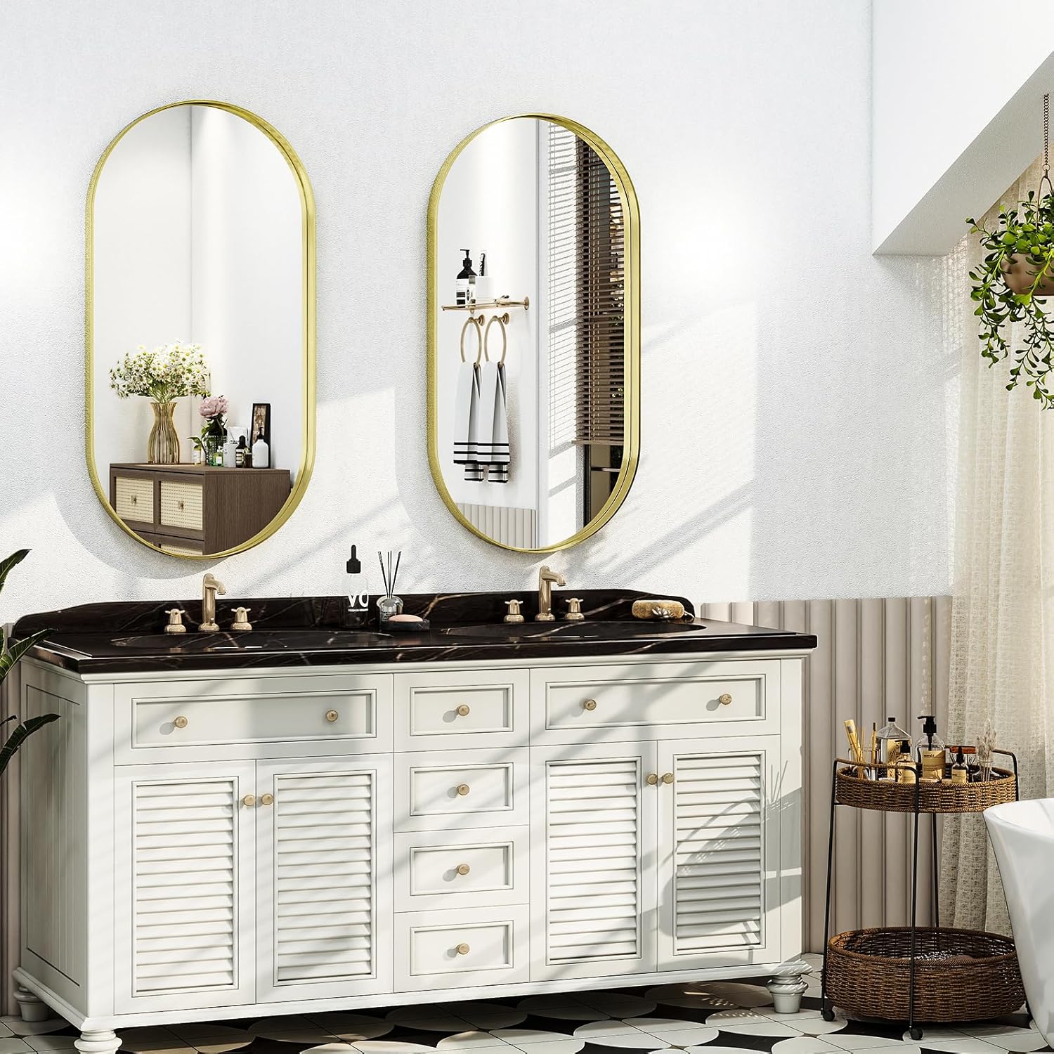 WISSMIELS 22x38 Oval Wall Mounted Bathroom Mirror