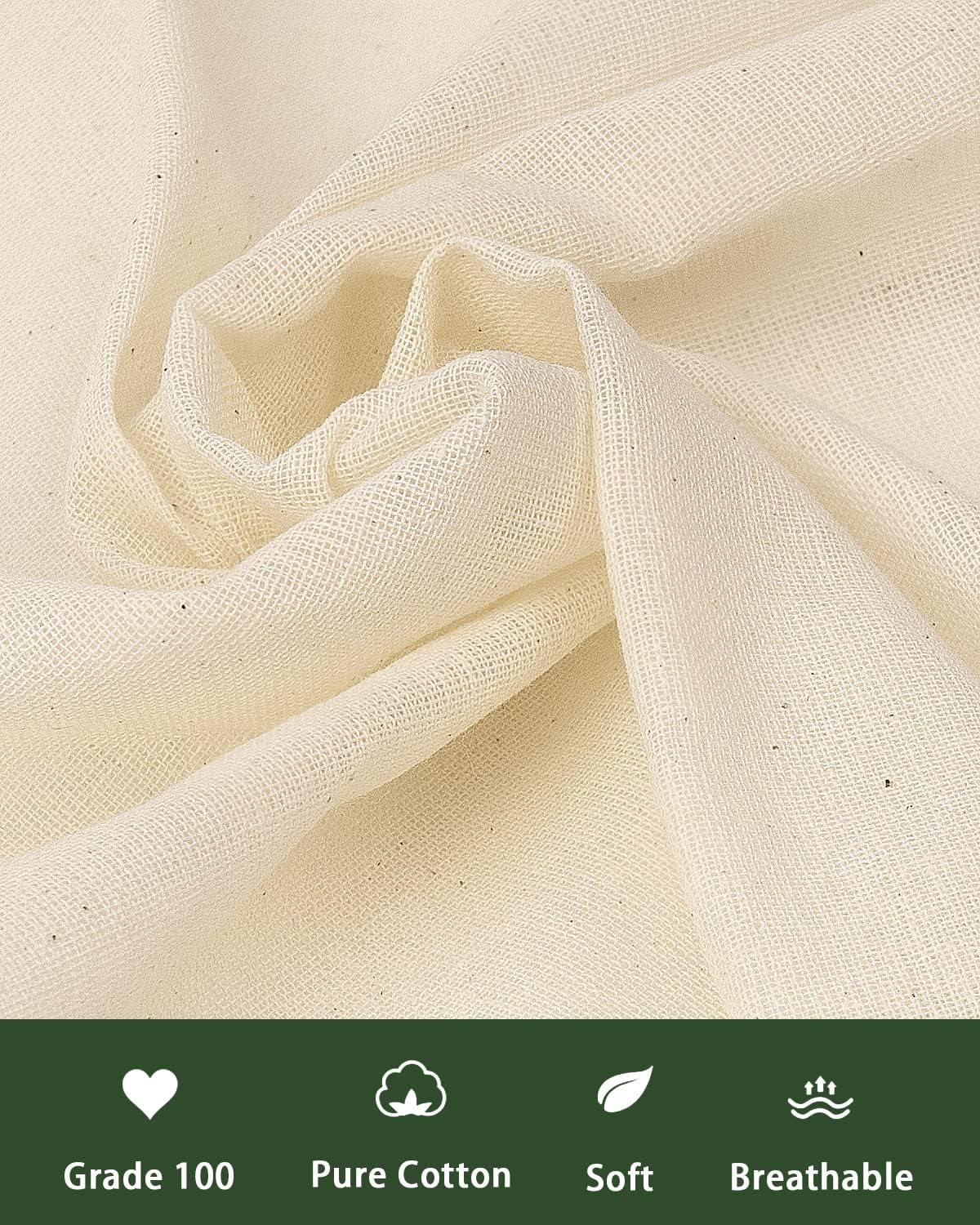 Dynta 100 Grade Cheesecloth 5 Pack 20x20 Inches Reusable