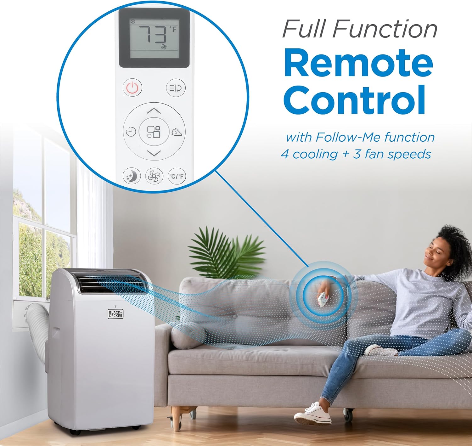 BLACKDECKER 14000 BTU Portable Air Conditioner with Window Kit and Smart Features