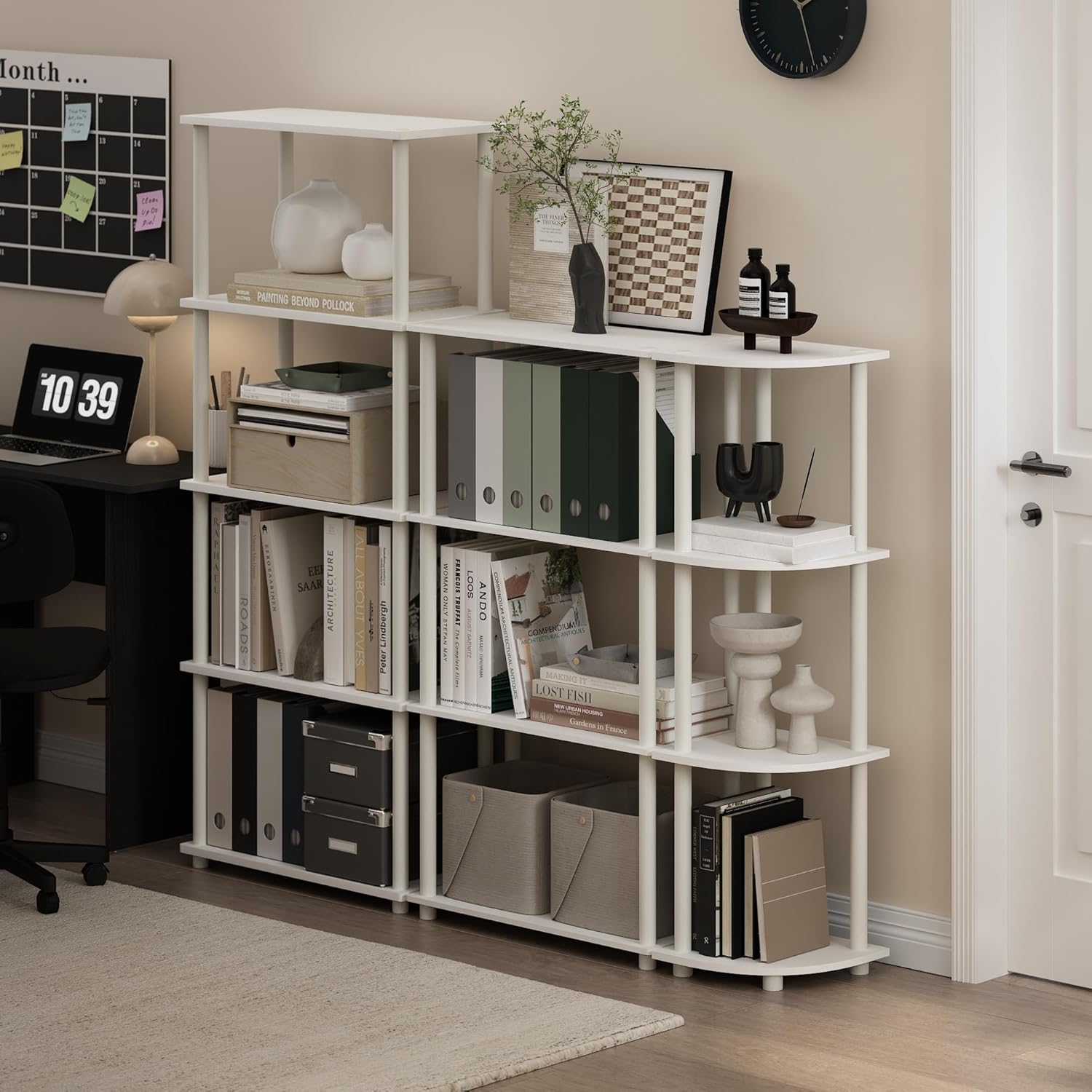 Furinno 4-Tier Multipurpose Shelf Display Rack White
