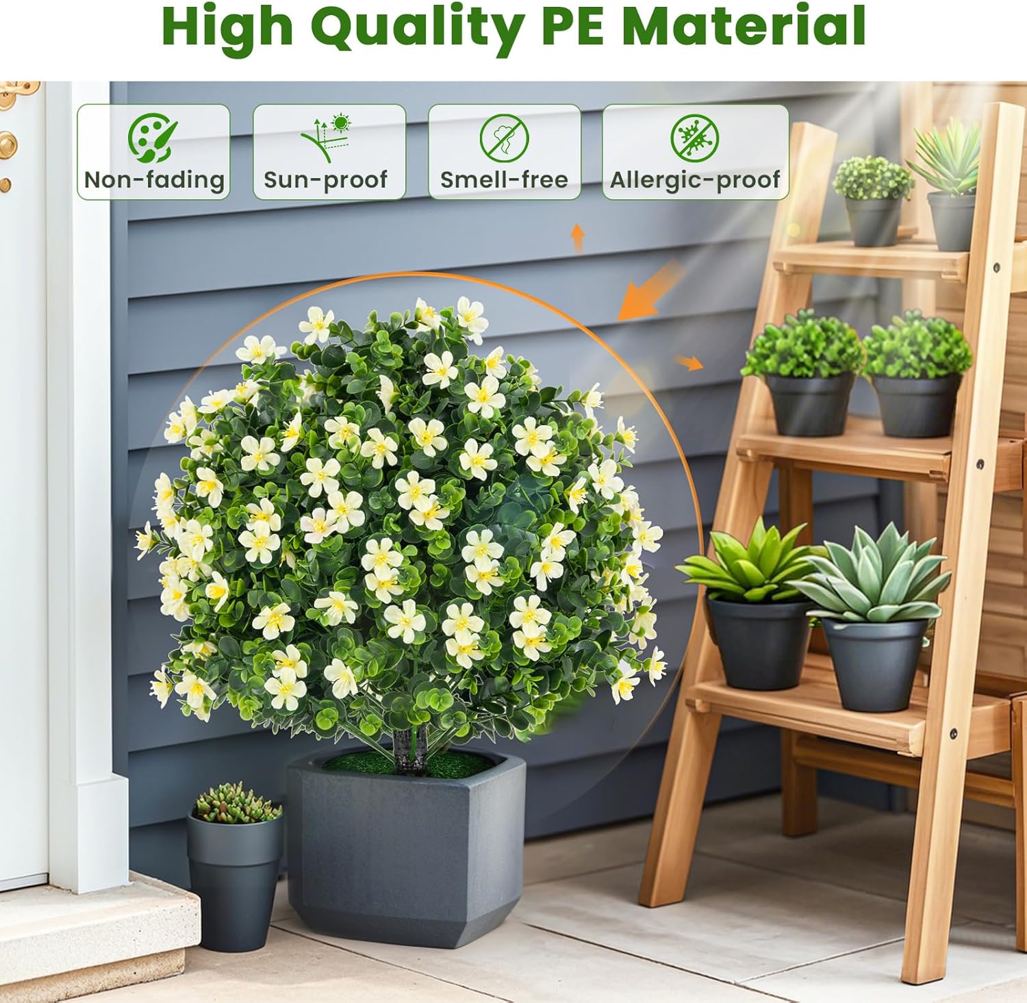 Goplus 215 Inch Artificial Boxwood Topiary Ball Tree Set of 2
