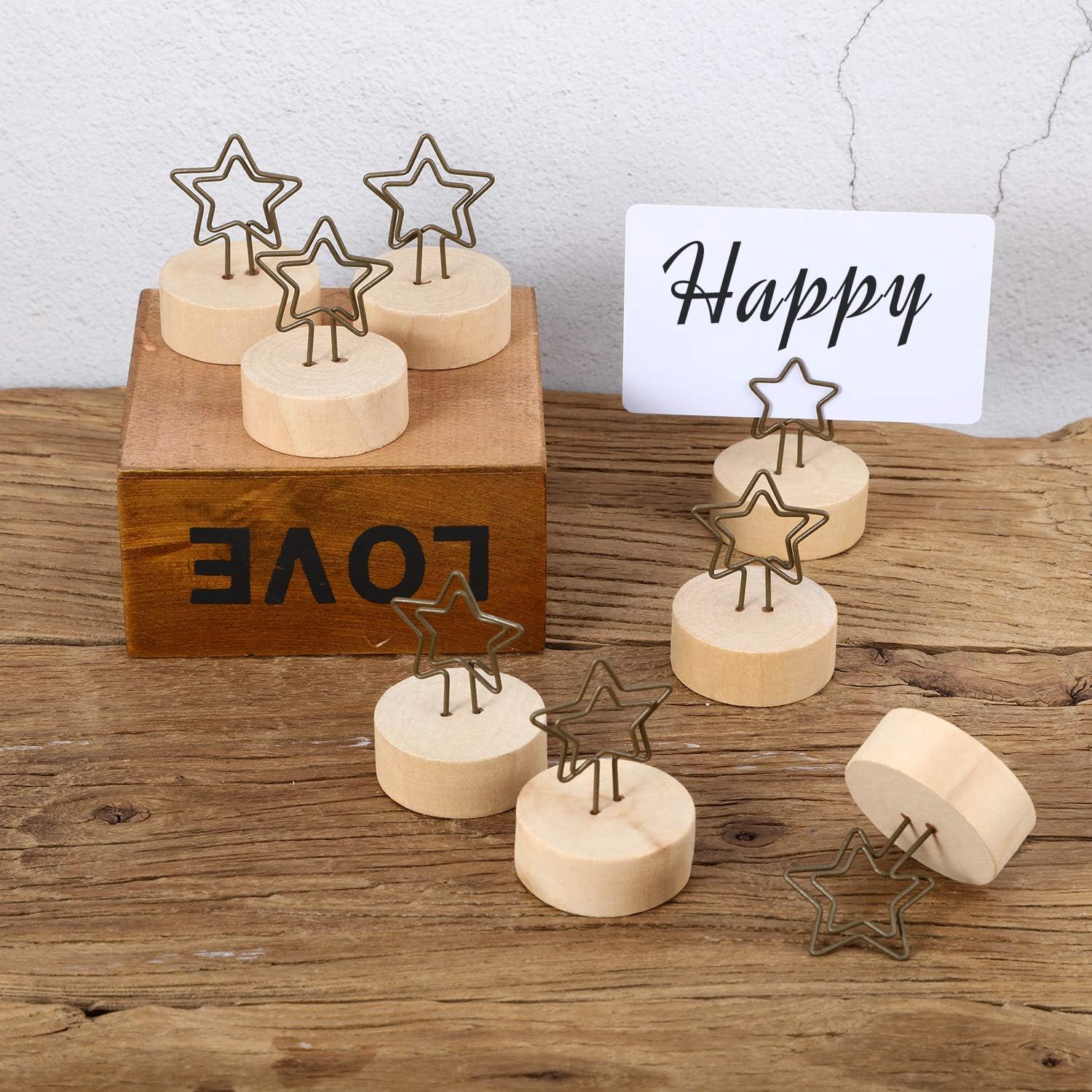 Yaomiao 15 Pack Wooden Base Place Card Holders