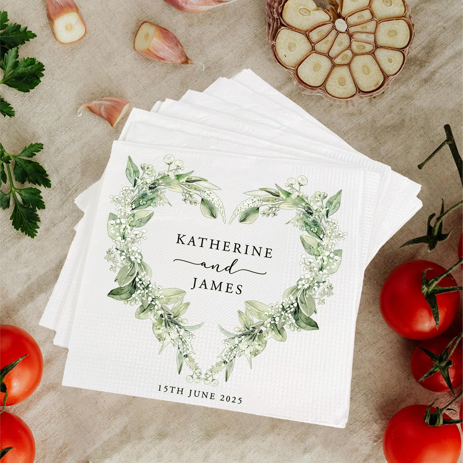 Personalized Wedding Cocktail Napkins Custom Monogram
