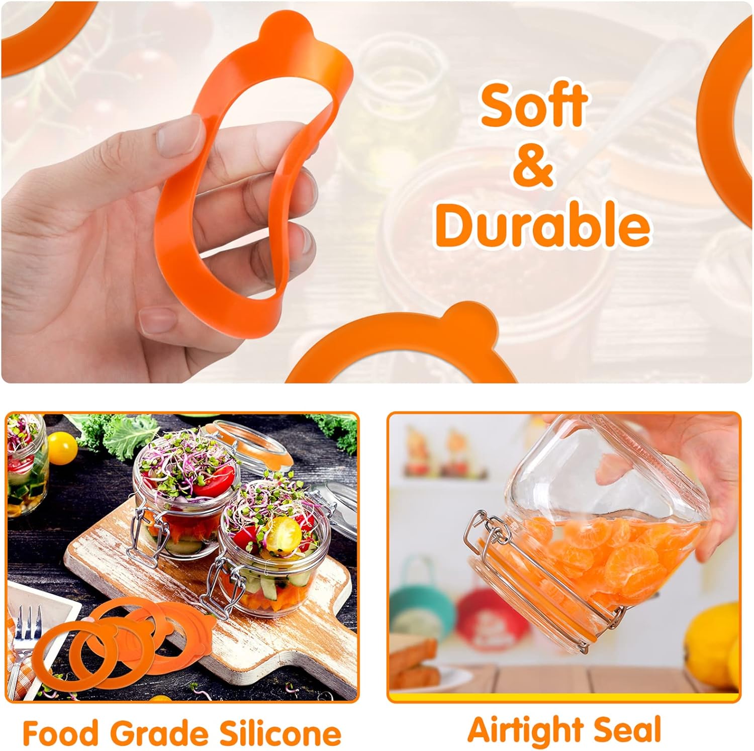 12 Pcs Silicone Gasket Seals for Canning Jars