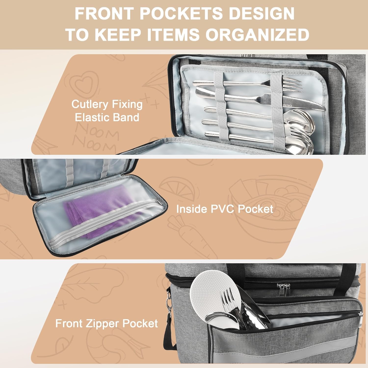 Double Layer Slow Cooker Carrying Bag for 6-8 Quart Crock Pot