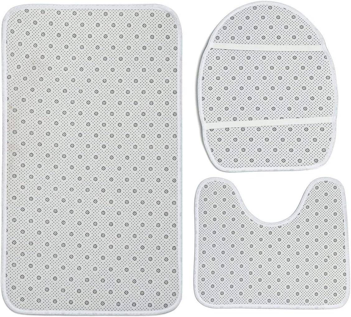 YESOF66 3 Piece Bathroom Rug Set Non Slip