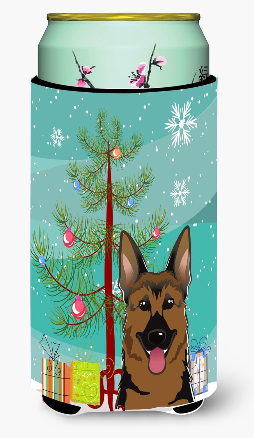 Carolines Treasures Christmas Tree German Shepherd Can Cooler Sleeve