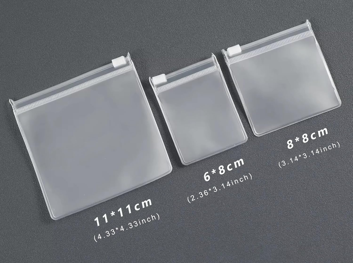 Customizable Matt Frosted Jewelry Bags with Slider Zipper 20PCS