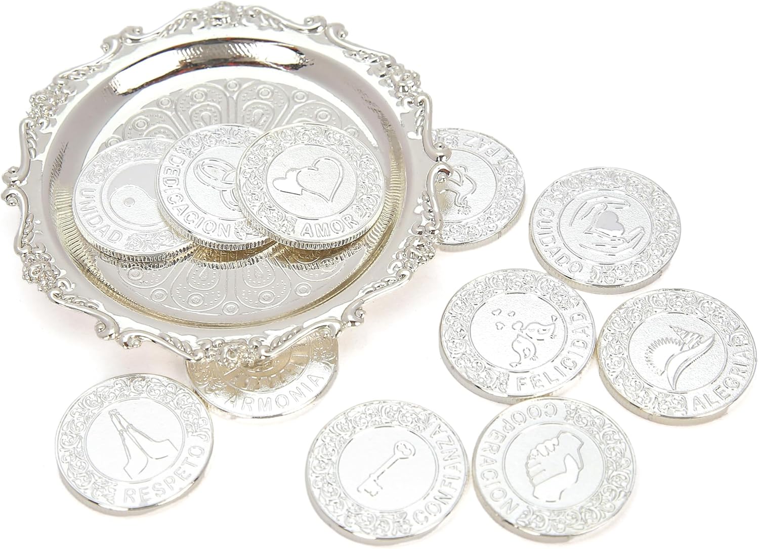 TINGKU Silver Wedding Coins Set for Catholic Ceremony