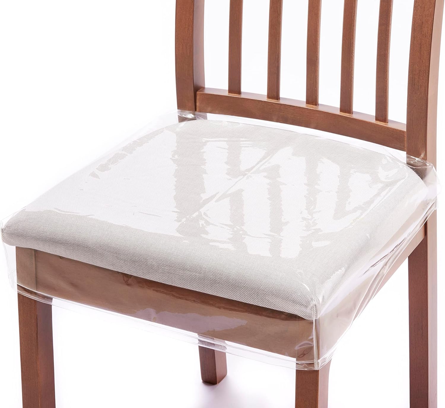 4 Pack Plastic Dining Chair Seat Covers with Adjustable Belt Strap
