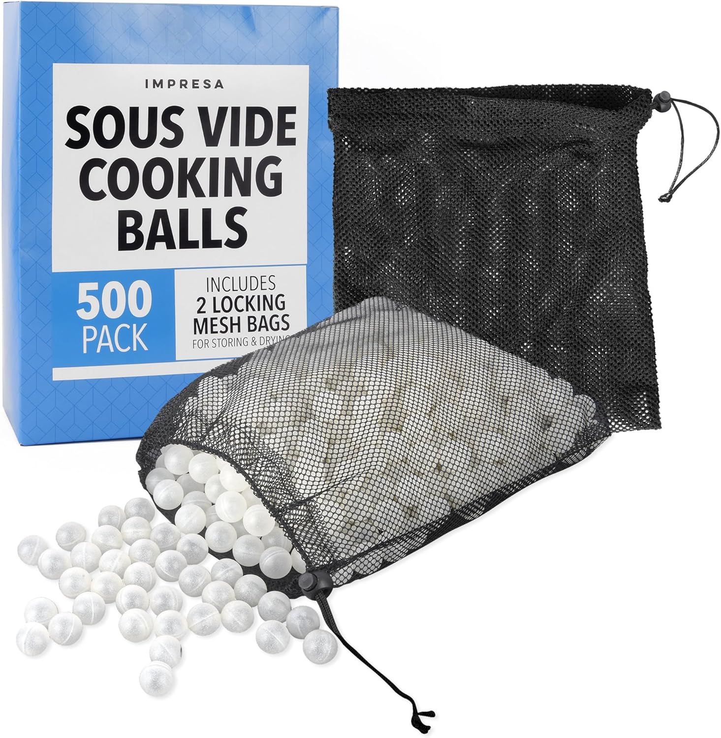 IMPRESA 500 Count Sous Vide Balls for Anova and Inkbird Systems