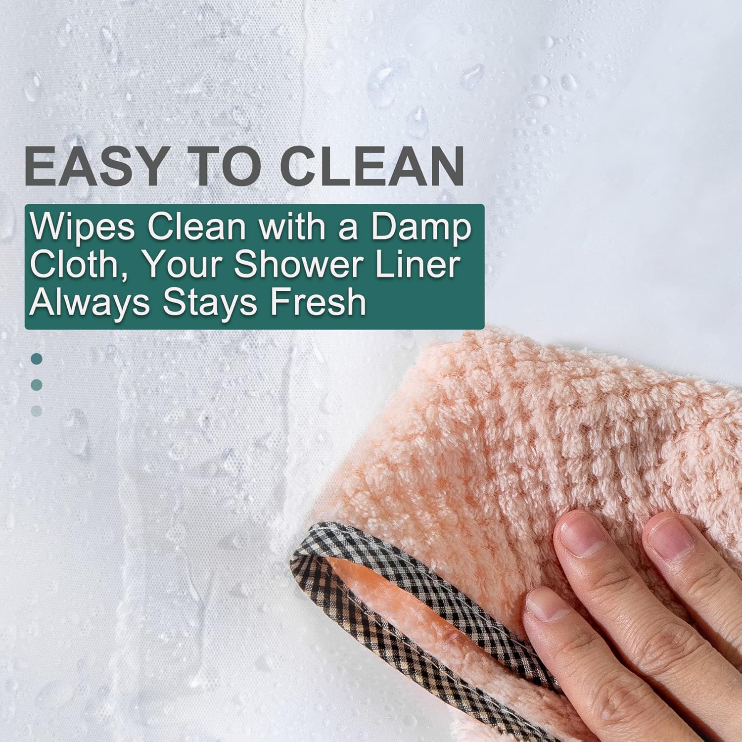 AmazerBath Clear Plastic Shower Curtain 72x72 Inches Heavy Duty