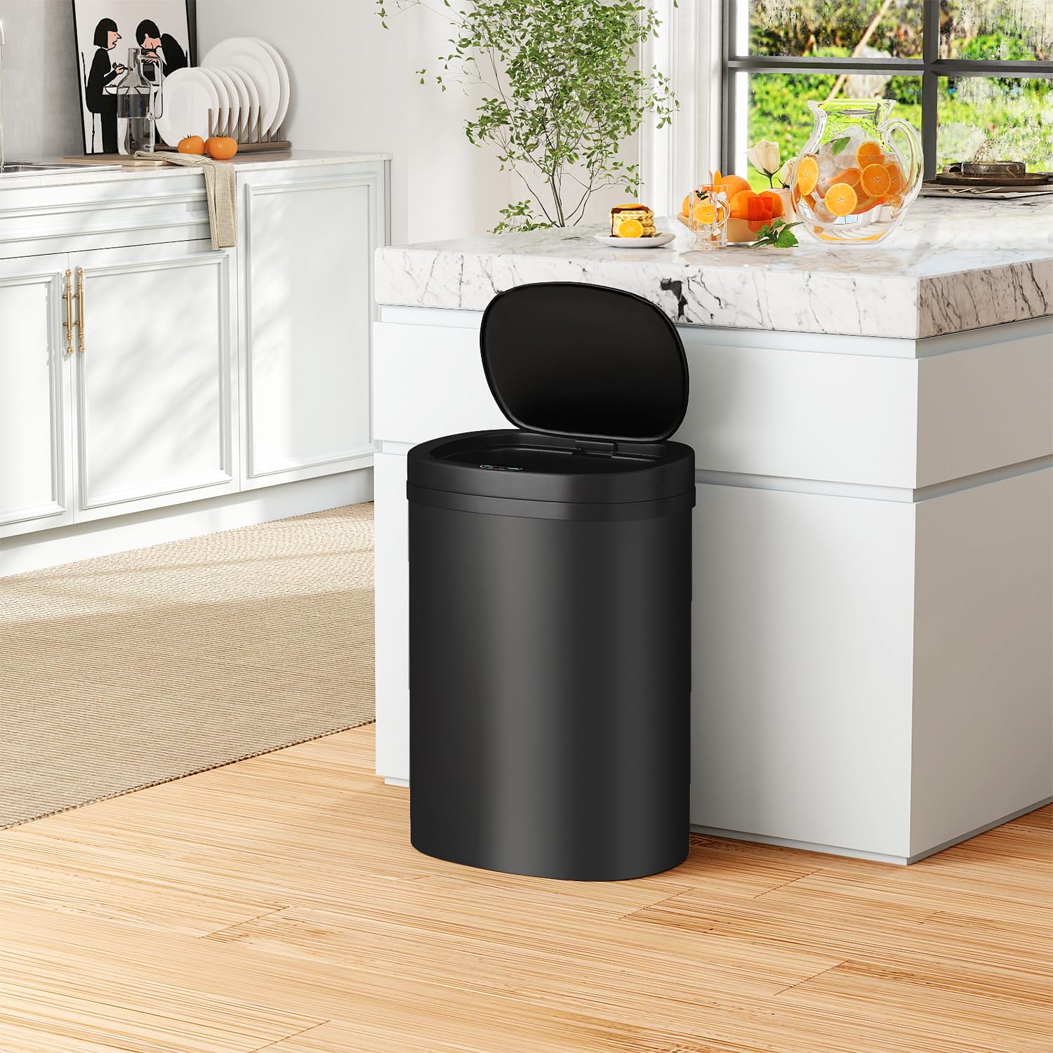 BestOffice 13 Gallon Automatic Trash Can with Lid