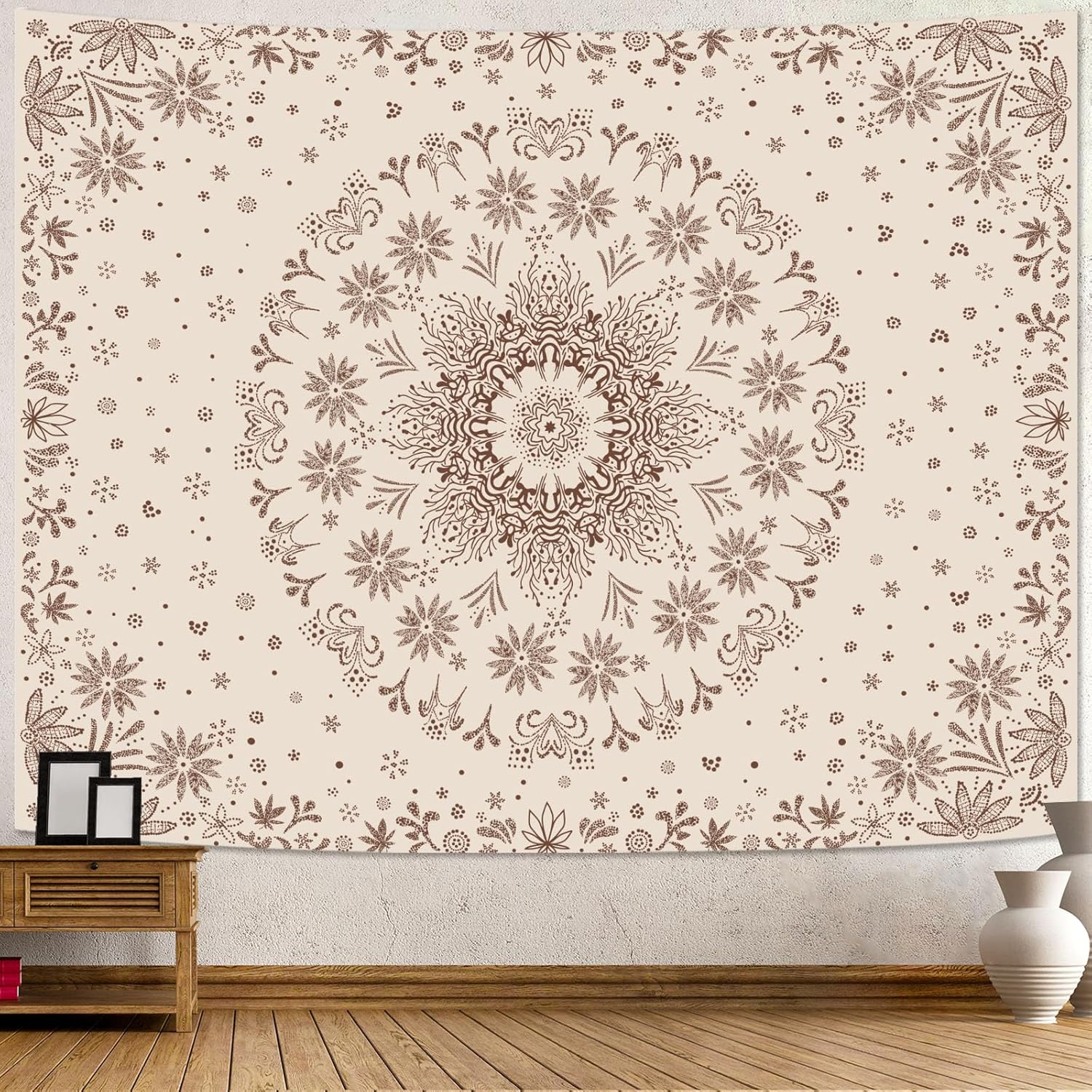 Fowocu Boho Floral Mandala Wall Tapestry