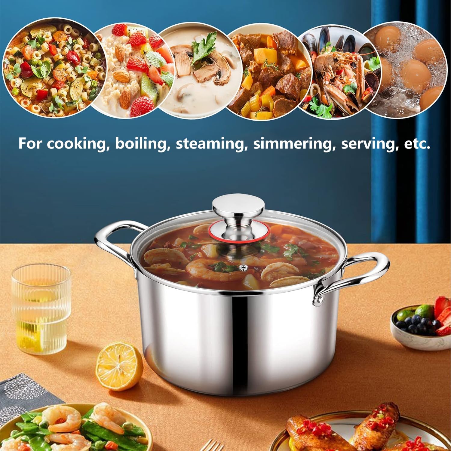 6 Quart Stockpot with Tempered Glass Lid