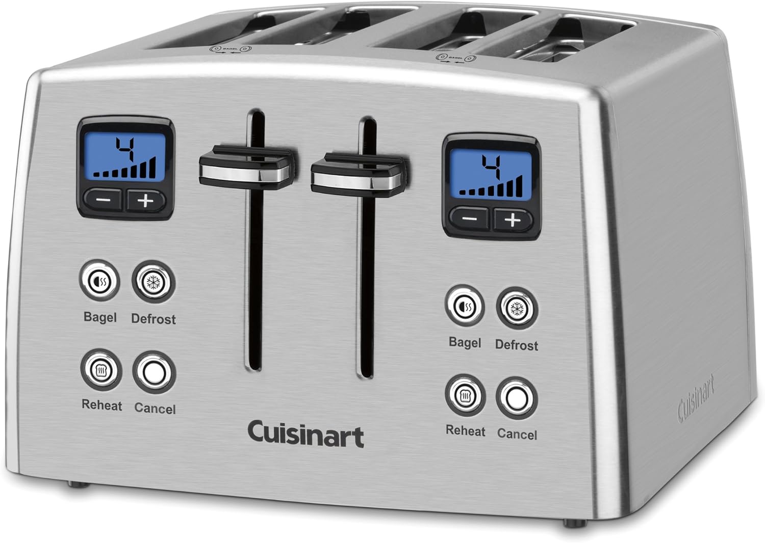 Cuisinart CPT-435P1 4-Slice Countdown Toaster with Blue Backlit LCD