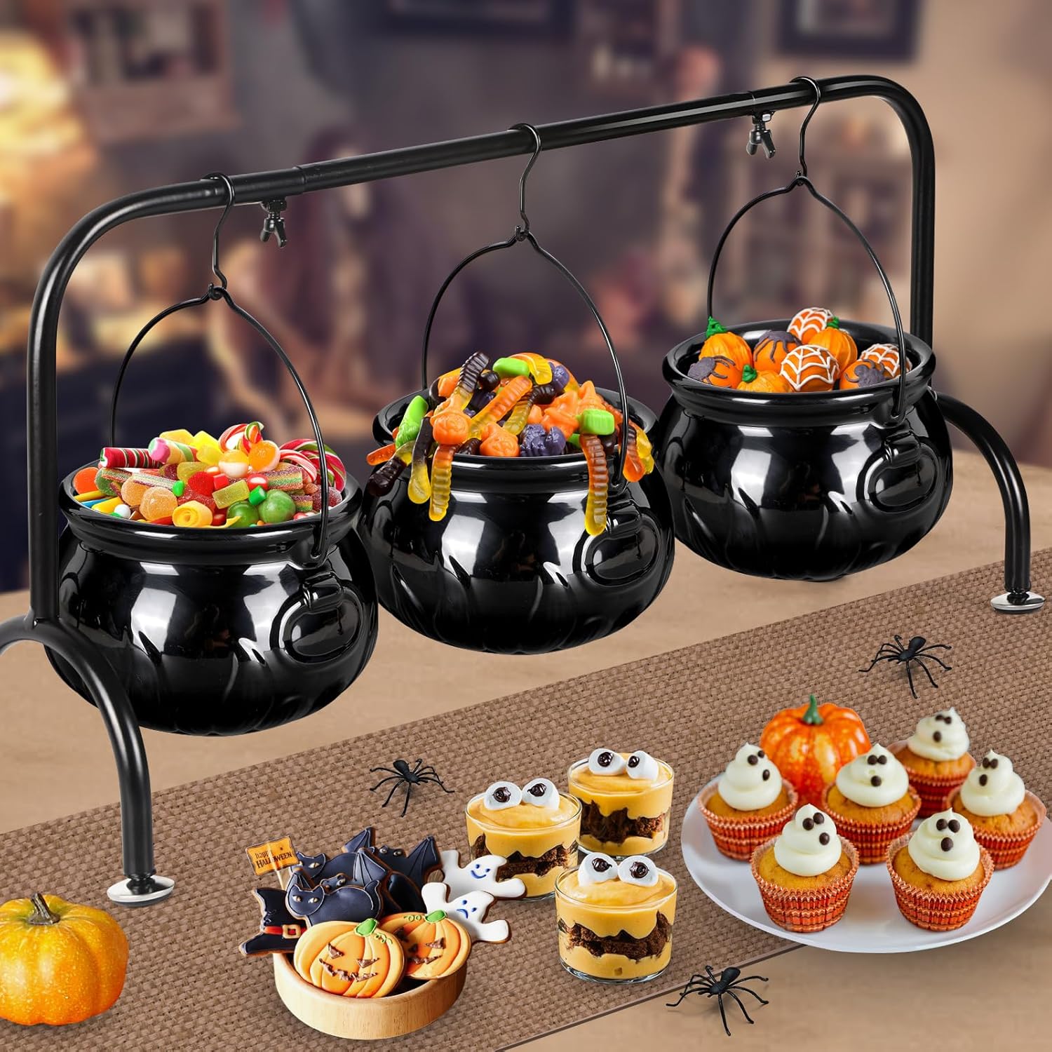 Halloween Witches Cauldron Serving Set 3 Pcs