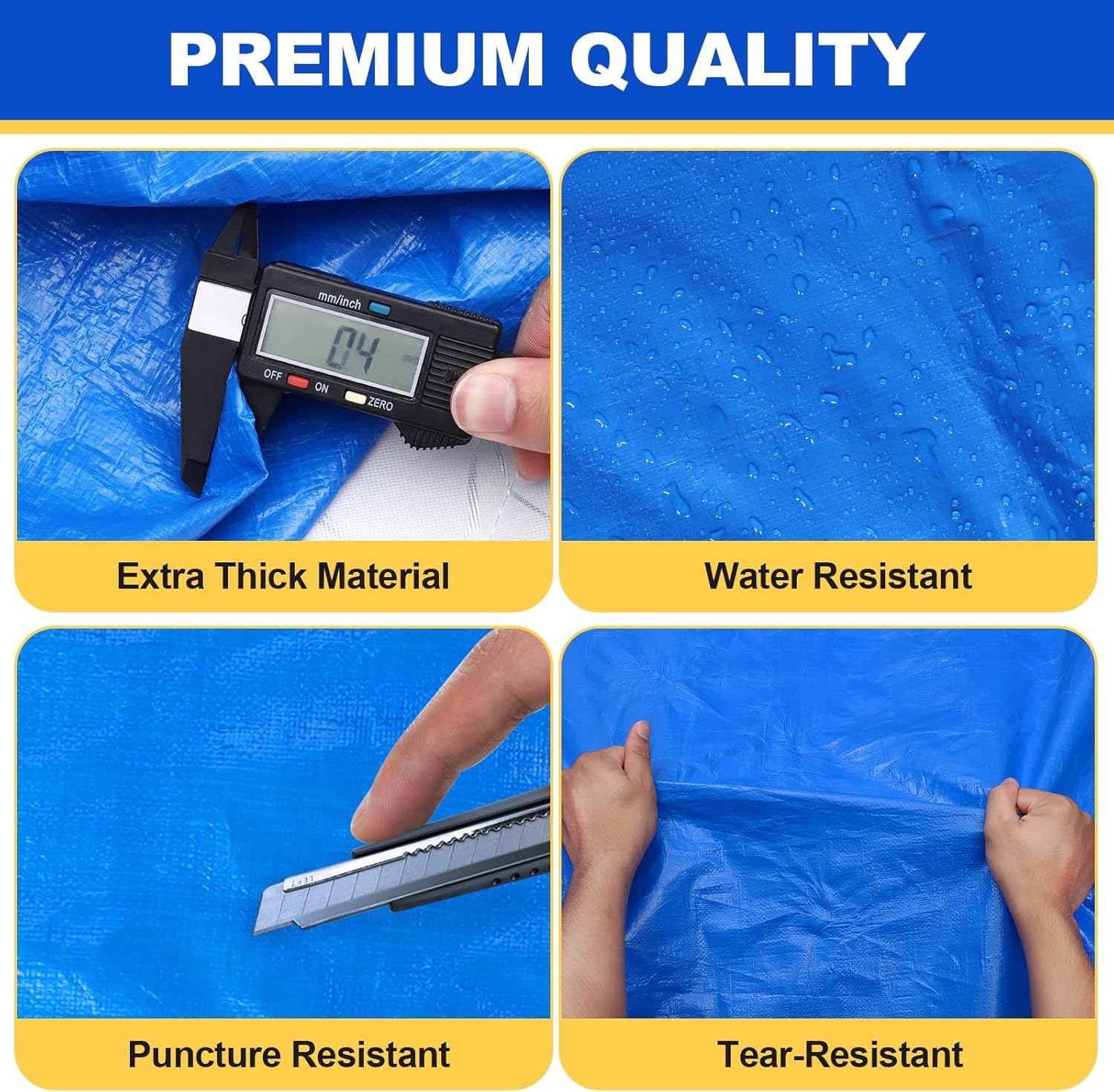 Ticonn Heavy Duty Queen Mattress Cover Bag with Handle and Buckles Blue