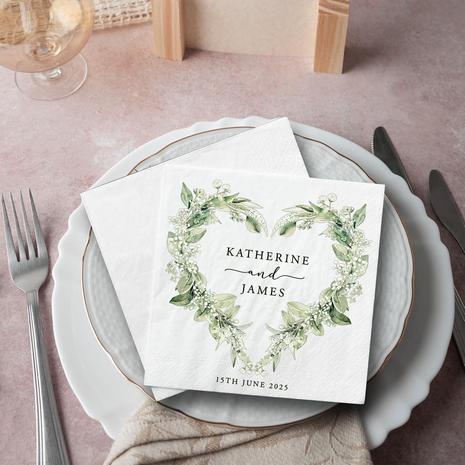 Personalized Wedding Cocktail Napkins Custom Monogram