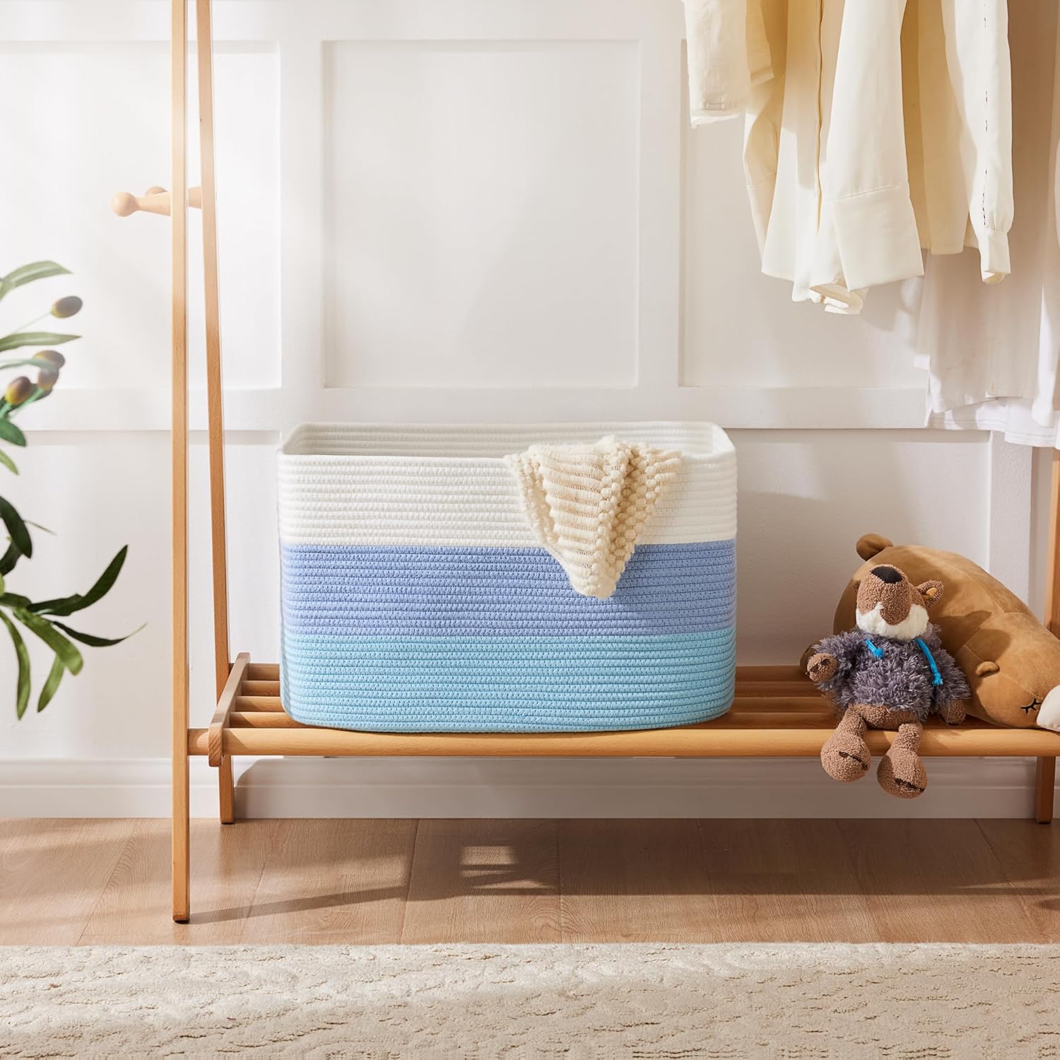 Artfeel Cotton Rope Laundry Basket with Storage